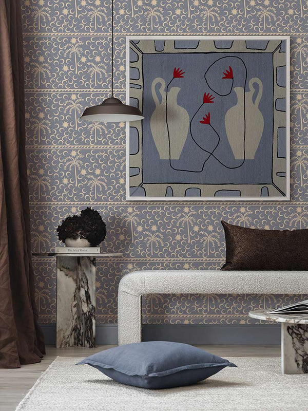 Out of Vase Blooms XI Blue Canvas Art Print | Lifestyle