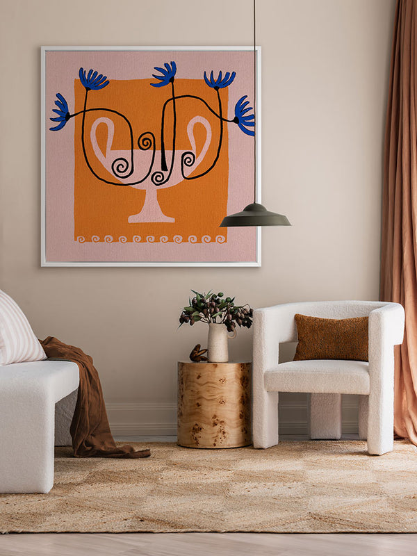 Out of Vase Blooms XII Orange Canvas Art Print | Lifestyle