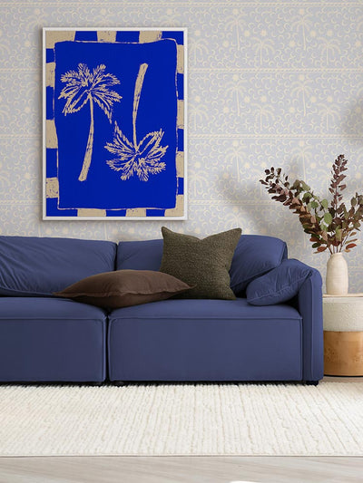 Palm Paradise Blue Canvas Art Print | Lifestyle