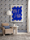 Palm Paradise Blue Framed Art Print | Lifestyle