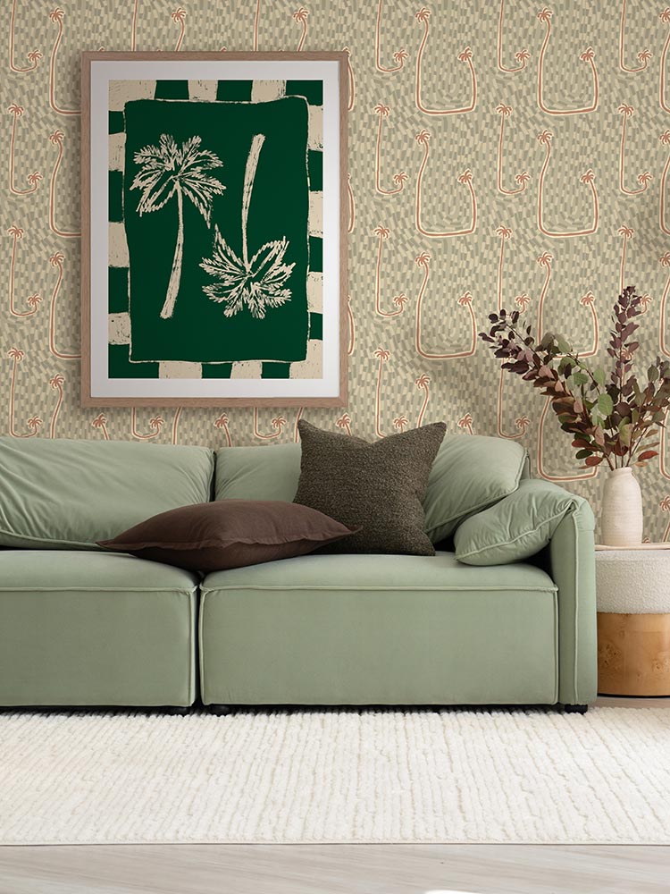 Palm Paradise Green Framed Art Print | Lifestyle