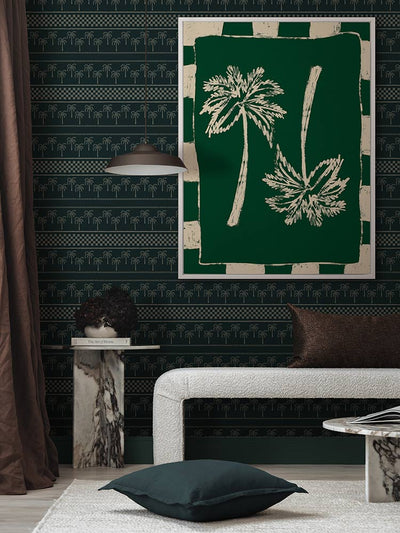 Palm Paradise Green Canvas Art Print | Lifestyle