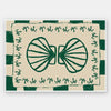 Vibrant green twin-shell illustration with decorative coral-like detailing, framed in green and cream stripes, from the Shatha collection with Urban Road.