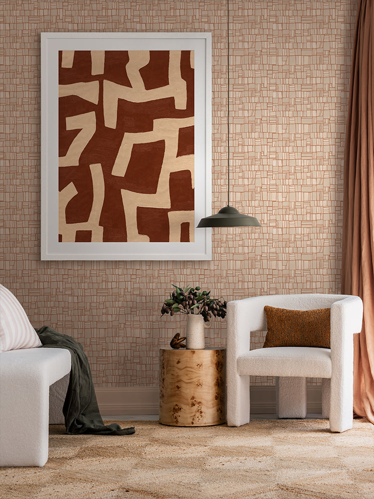 Primal Terracotta I Framed Art Print | Lifestyle