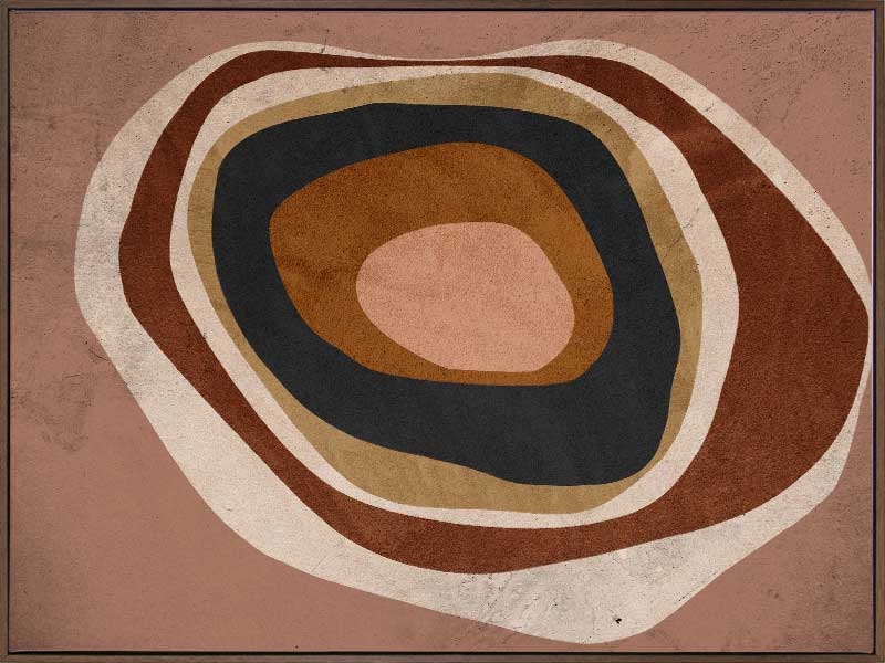 Concentric circle wall art from the Tim Neve collection by Urban Road, with layered brown, caramel, and cream tones.
