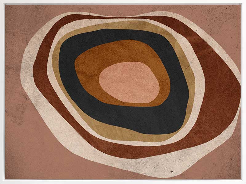 Concentric circle wall art from the Tim Neve collection by Urban Road, with layered brown, caramel, and cream tones.
