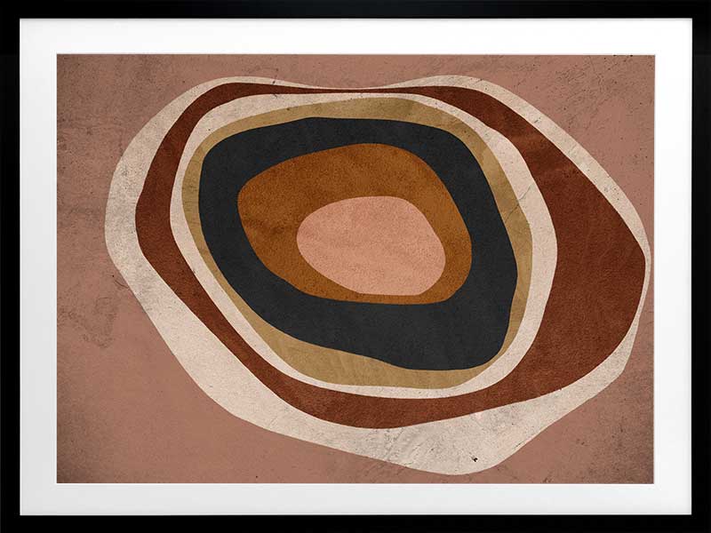 Concentric circle wall art from the Tim Neve collection by Urban Road, with layered brown, caramel, and cream tones.
