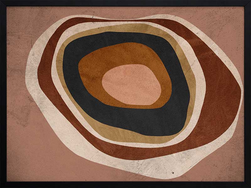 Concentric circle wall art from the Tim Neve collection by Urban Road, with layered brown, caramel, and cream tones.
