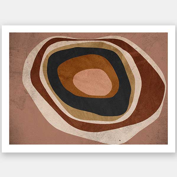 Concentric circle wall art from the Tim Neve collection by Urban Road, with layered brown, caramel, and cream tones.
