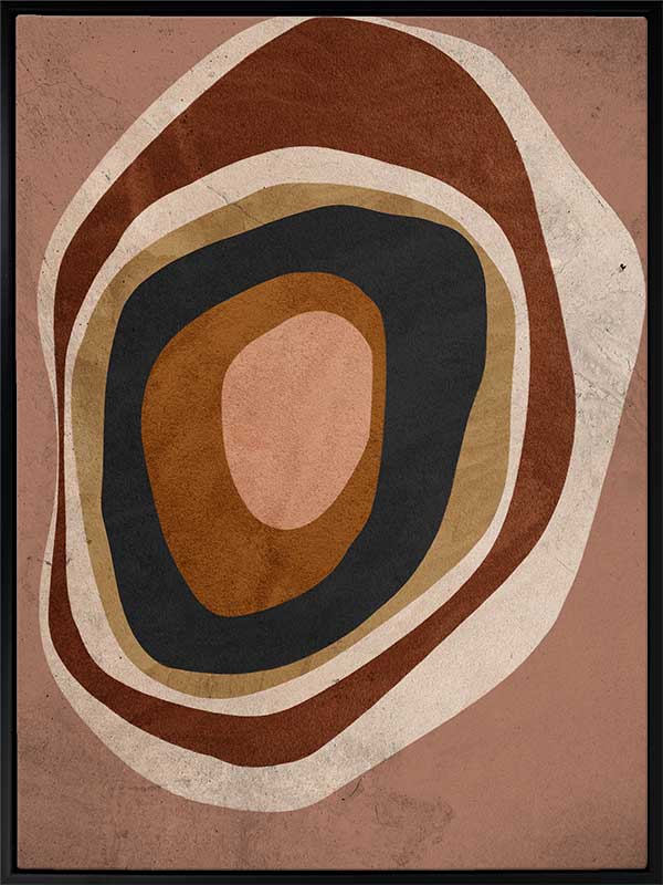 Concentric circle wall art from the Tim Neve collection by Urban Road, with layered brown, caramel, and cream tones.

