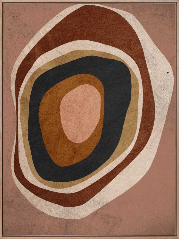 Concentric circle wall art from the Tim Neve collection by Urban Road, with layered brown, caramel, and cream tones.
