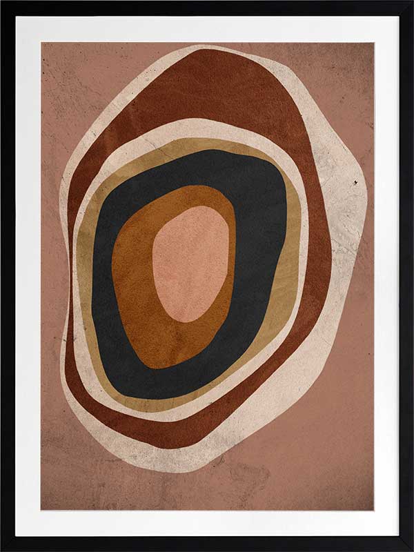 Concentric circle wall art from the Tim Neve collection by Urban Road, with layered brown, caramel, and cream tones.
