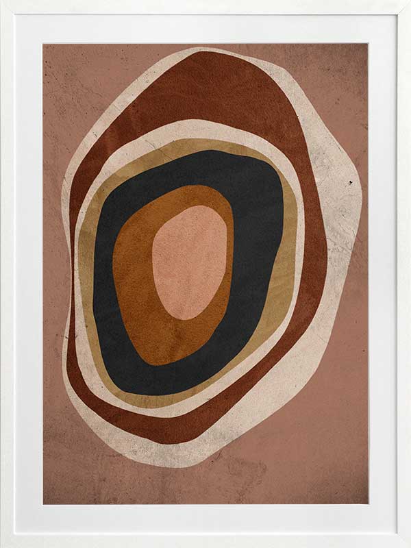 Concentric circle wall art from the Tim Neve collection by Urban Road, with layered brown, caramel, and cream tones.
