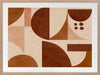 Geometric wall art from the Tim Neve collection by Urban Road, featuring warm terracotta arcs and beige curved forms.