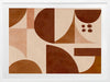 Geometric wall art from the Tim Neve collection by Urban Road, featuring warm terracotta arcs and beige curved forms.