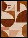 Geometric wall art from the Tim Neve collection by Urban Road, featuring warm terracotta arcs and beige curved forms.
