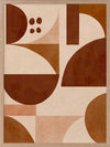 Geometric wall art from the Tim Neve collection by Urban Road, featuring warm terracotta arcs and beige curved forms.