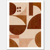 Geometric wall art from the Tim Neve collection by Urban Road, featuring warm terracotta arcs and beige curved forms.