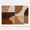 Abstract wall art from the Tim Neve collection by Urban Road, with bold brown forms, layered textures, and neutral shapes.