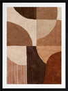 Abstract wall art from the Tim Neve collection by Urban Road, with bold brown forms, layered textures, and neutral shapes.