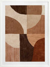 Abstract wall art from the Tim Neve collection by Urban Road, with bold brown forms, layered textures, and neutral shapes.