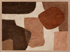 Abstract wall art from the Tim Neve collection by Urban Road, with bold rounded shapes in deep rust, brown, and cream on a neutral backdrop.