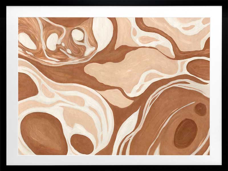 Wall art from the Tim Neve collection by Urban Road, featuring terracotta arcs and warm beige patterns for a geometric aesthetic.