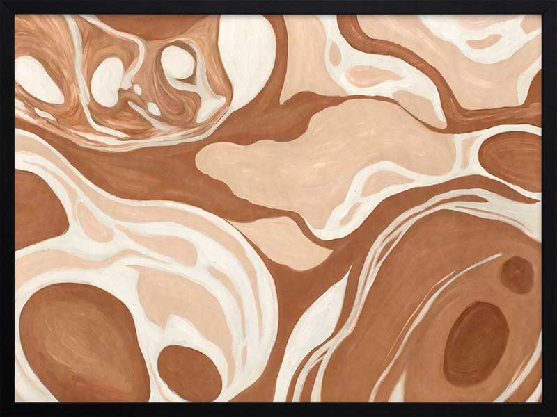 Wall art from the Tim Neve collection by Urban Road, featuring terracotta arcs and warm beige patterns for a geometric aesthetic.