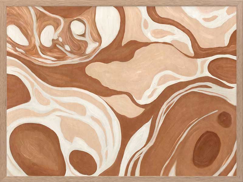 Wall art from the Tim Neve collection by Urban Road, featuring terracotta arcs and warm beige patterns for a geometric aesthetic.