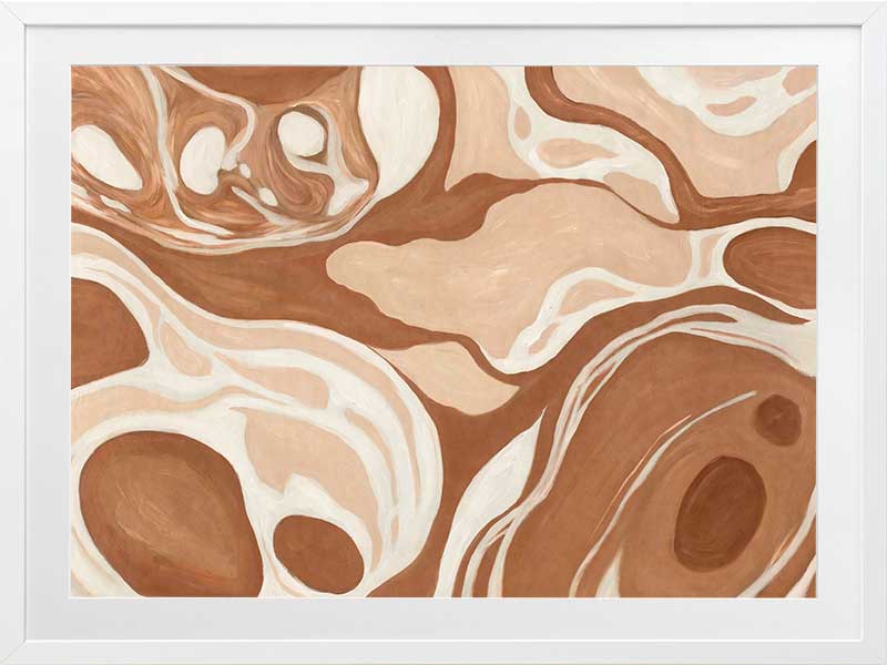 Wall art from the Tim Neve collection by Urban Road, featuring terracotta arcs and warm beige patterns for a geometric aesthetic.