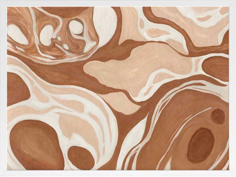 Wall art from the Tim Neve collection by Urban Road, featuring terracotta arcs and warm beige patterns for a geometric aesthetic.