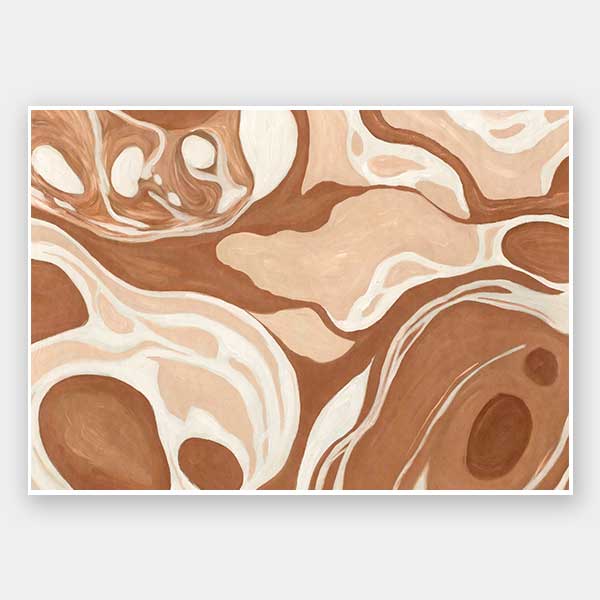 Wall art from the Tim Neve collection by Urban Road, featuring terracotta arcs and warm beige patterns for a geometric aesthetic.