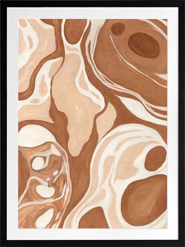 Wall art from the Tim Neve collection by Urban Road, featuring terracotta arcs and warm beige patterns for a geometric aesthetic.