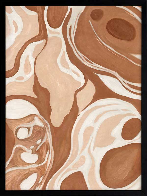 Wall art from the Tim Neve collection by Urban Road, featuring terracotta arcs and warm beige patterns for a geometric aesthetic.