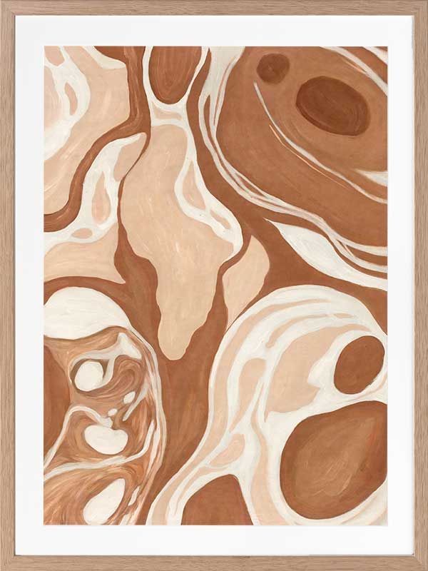 Wall art from the Tim Neve collection by Urban Road, featuring terracotta arcs and warm beige patterns for a geometric aesthetic.