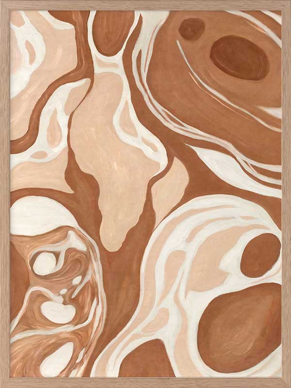 Wall art from the Tim Neve collection by Urban Road, featuring terracotta arcs and warm beige patterns for a geometric aesthetic.