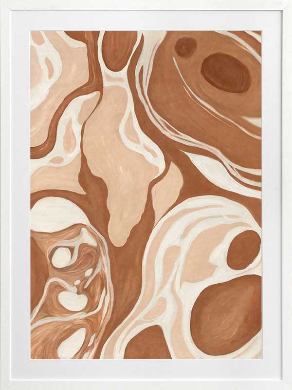 Wall art from the Tim Neve collection by Urban Road, featuring terracotta arcs and warm beige patterns for a geometric aesthetic.