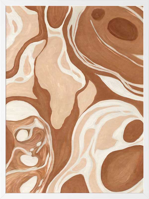 Wall art from the Tim Neve collection by Urban Road, featuring terracotta arcs and warm beige patterns for a geometric aesthetic.