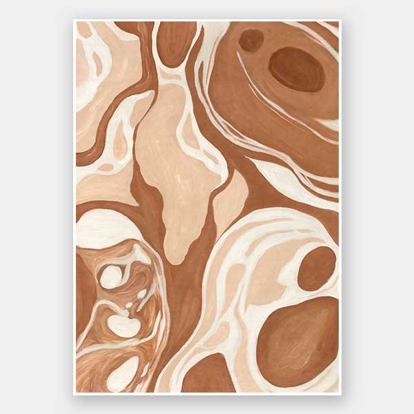 Wall art from the Tim Neve collection by Urban Road, featuring terracotta arcs and warm beige patterns for a geometric aesthetic.