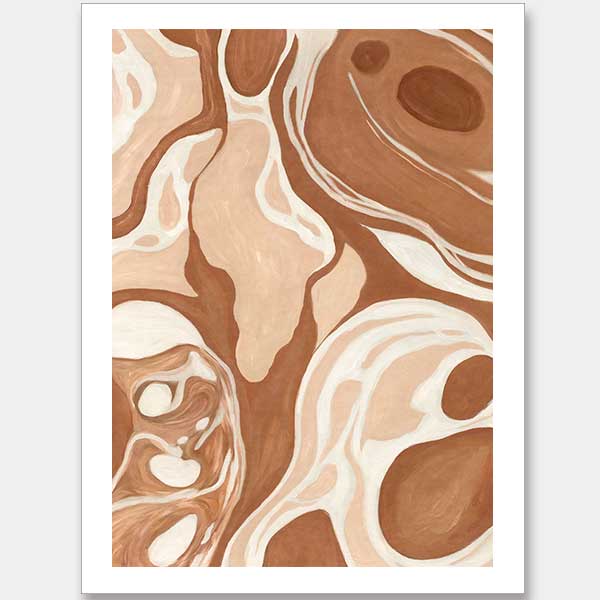 Wall art from the Tim Neve collection by Urban Road, featuring terracotta arcs and warm beige patterns for a geometric aesthetic.