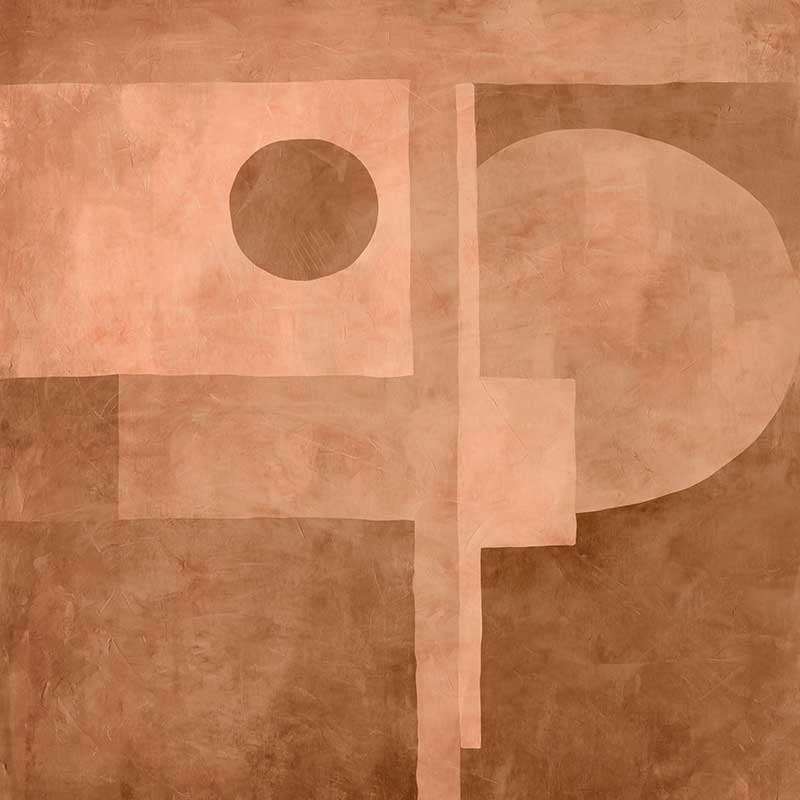 Abstract wall art from the Tim Neve collection by Urban Road, showcasing layered brown shapes with bold linear forms.