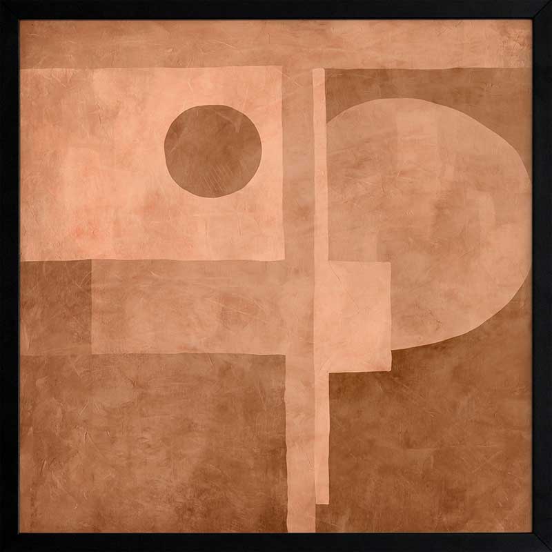 Abstract wall art from the Tim Neve collection by Urban Road, showcasing layered brown shapes with bold linear forms.