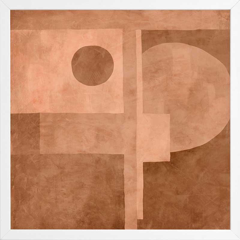 Abstract wall art from the Tim Neve collection by Urban Road, showcasing layered brown shapes with bold linear forms.