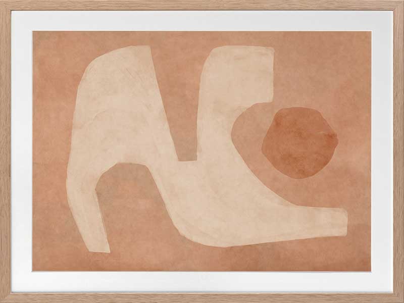 Wall art from the Tim Neve collection by Urban Road, featuring soft organic curves in cream and brown with layered abstract patterns.