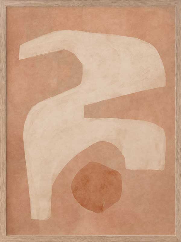 Wall art from the Tim Neve collection by Urban Road, featuring soft organic curves in cream and brown with layered abstract patterns.