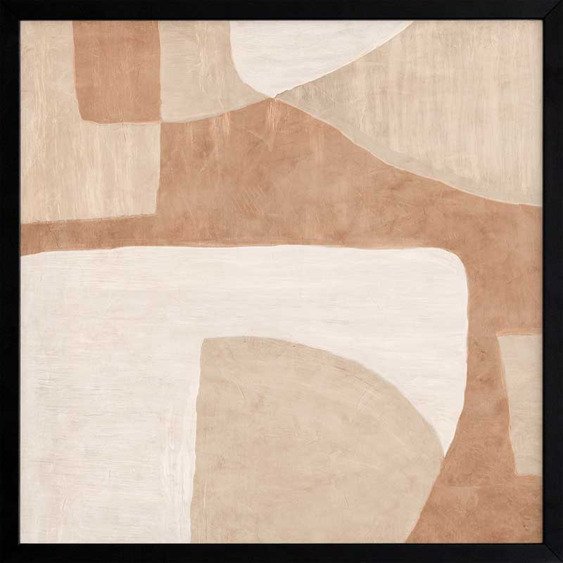 Wall art from the Tim Neve collection by Urban Road, with bold graphic shapes in black, brown, and tan tones.