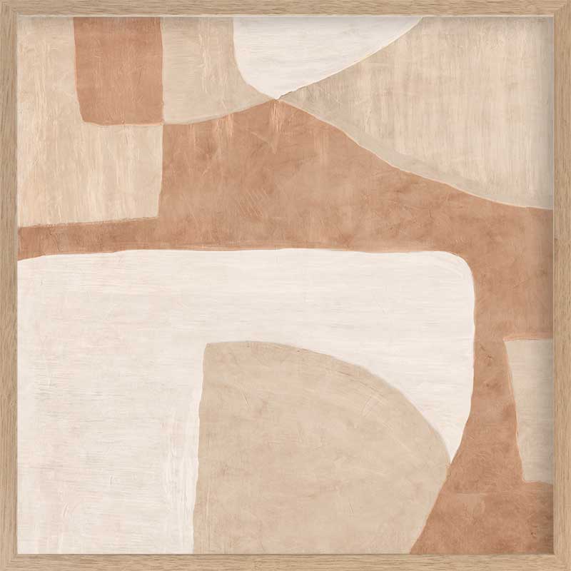 Wall art from the Tim Neve collection by Urban Road, with bold graphic shapes in black, brown, and tan tones.