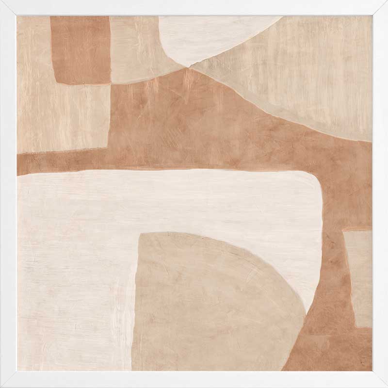 Wall art from the Tim Neve collection by Urban Road, with bold graphic shapes in black, brown, and tan tones.