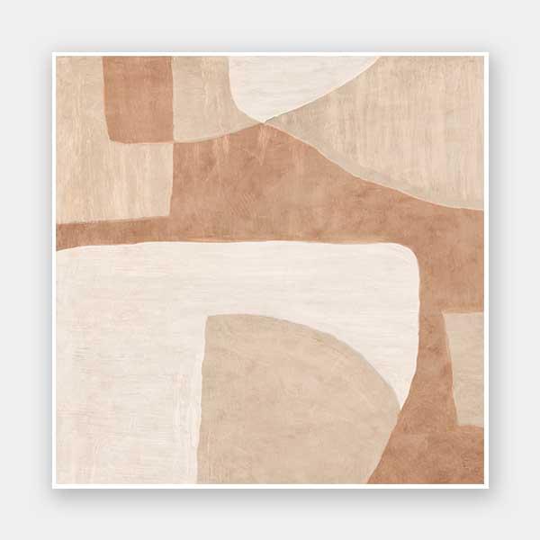 Wall art from the Tim Neve collection by Urban Road, with bold graphic shapes in black, brown, and tan tones.