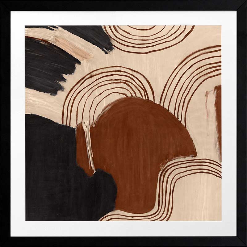 Wall art from the Tim Neve collection by Urban Road, with curved shapes and warm terracotta tones in an abstract composition.